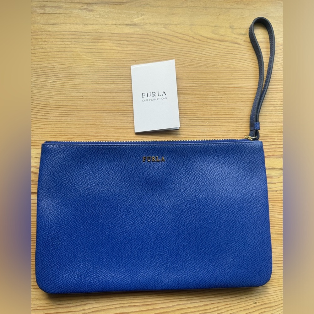 royal blue Furla wristlet